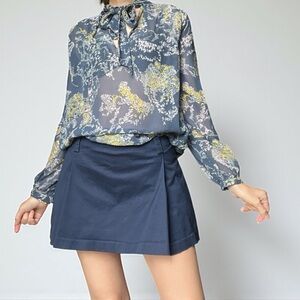 Abercrombie & Fitch Navy Blue Micro Skirt with Builtin Shorts Low Rise Preppy XS